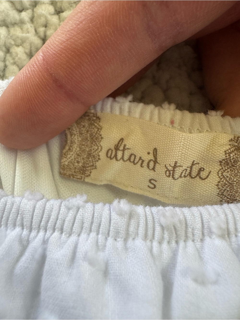 NWT Altar'd State White Long-Sleeve Tiered Looking Dress - Picture 7 of 7